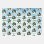 Weihnachten im Wasserfarben Geschenkpapier Set (Vorderseite)