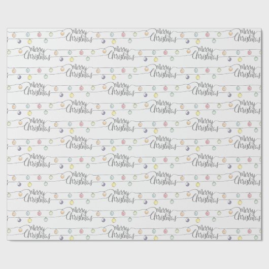 Weihnachten im Wasserfarben Lichter Frohe Weihnach Geschenkpapier (Flach)