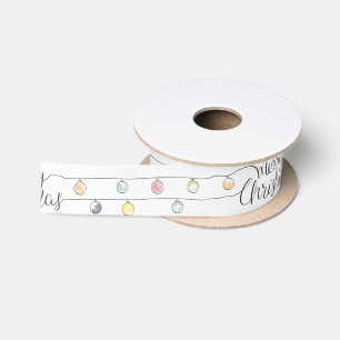 Weihnachten im Wasserfarben Lichter Frohe Weihnach Satinband