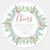 Weihnachten im Wasserfarbenbereich Botanische Blät Runder Aufkleber (Vorderseite)