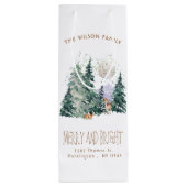 Weihnachten im Wasserfarbenwald Geschenktüte Für Weinflaschen (Rückseite)