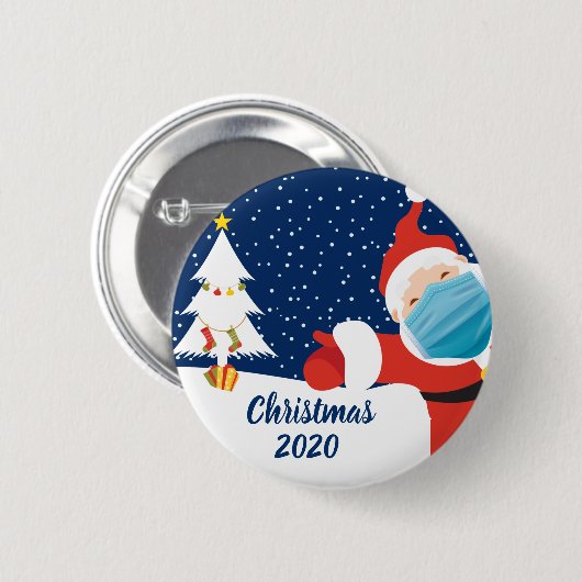Weihnachten im Weihnachtsmann im Gesicht Maske Button (Vorne & Hinten)