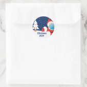 Weihnachten im Weihnachtsmann im Gesicht Maske Runder Aufkleber (Tasche)