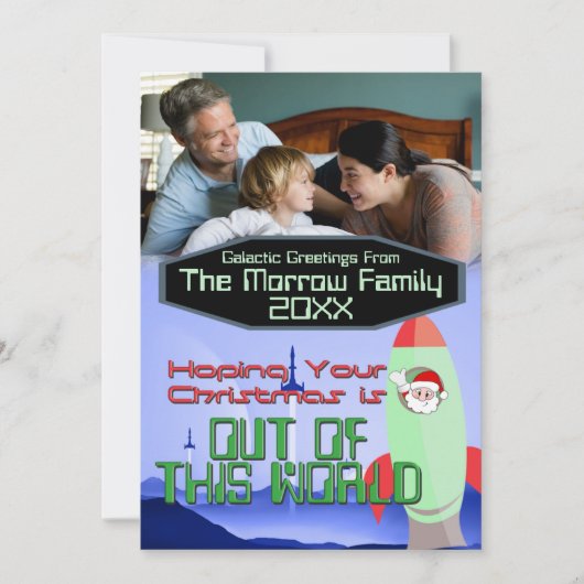 Weihnachten im Weltraum - Fotokarte Einladung (Vorderseite)