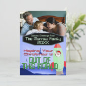 Weihnachten im Weltraum - Fotokarte Einladung (Stehend Vorderseite)