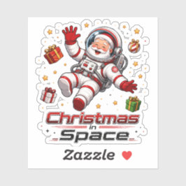 Weihnachten im Weltraum Santa Astronaut Süße Feier Aufkleber