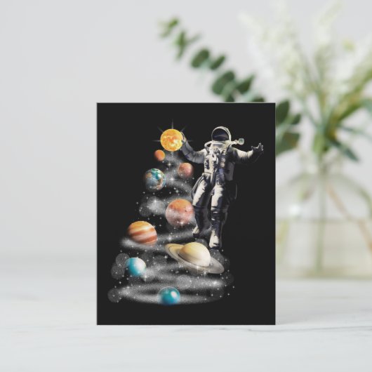Weihnachten im Weltraumsolarsystem Astronaut Invit (Stehend Vorderseite)