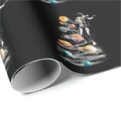 Weihnachten im Weltraumsolarsystem Astronaut Invit Geschenkpapier (Rolleneckpunkt)