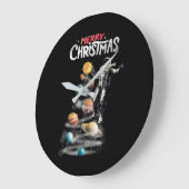 Weihnachten im Weltraumsolarsystem Astronaut Invit Große Wanduhr (Winkel)