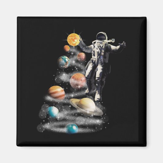 Weihnachten im Weltraumsolarsystem Astronaut Invit Magnet (Vorne)