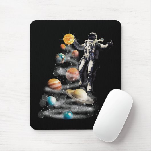 Weihnachten im Weltraumsolarsystem Astronaut Invit Mousepad (Mit Mouse)