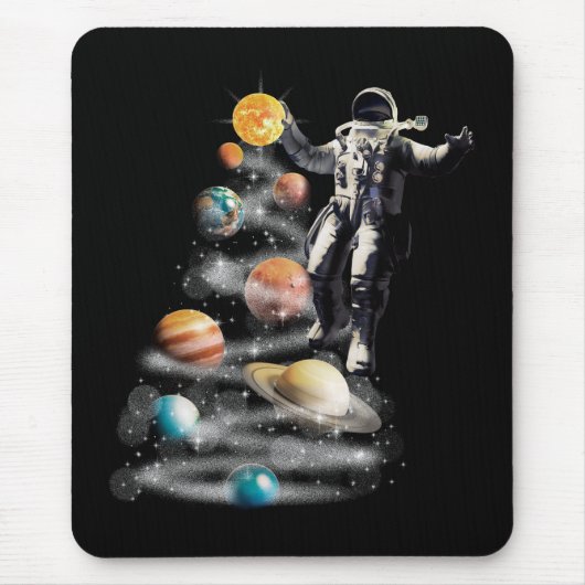 Weihnachten im Weltraumsolarsystem Astronaut Invit Mousepad (Vorne)