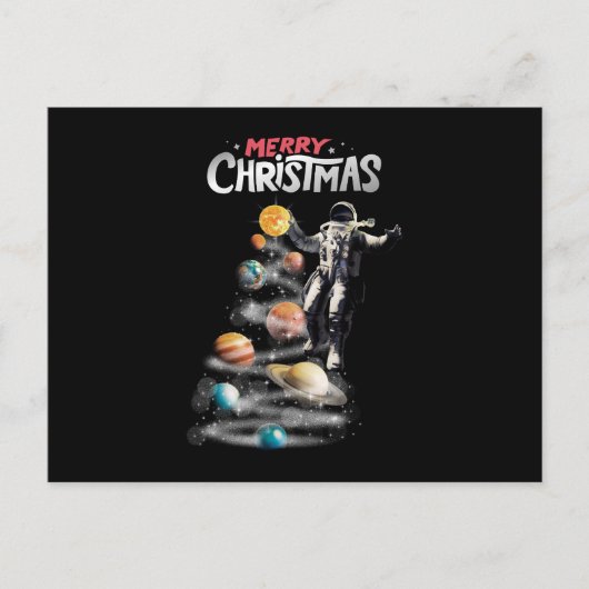 Weihnachten im Weltraumsolarsystem Astronaut Invit Postkarte (Vorderseite)