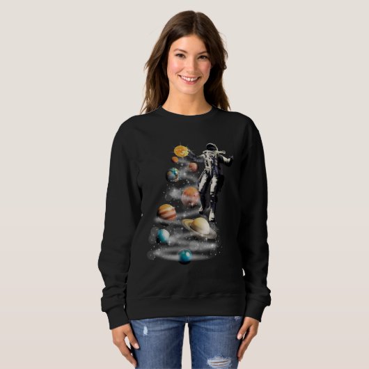 Weihnachten im Weltraumsolarsystem Astronaut Invit Sweatshirt (Vorne ganz)