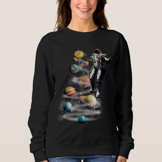 Weihnachten im Weltraumsolarsystem Astronaut Invit Sweatshirt (Vorderseite)