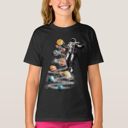 Weihnachten im Weltraumsolarsystem Astronaut Invit T-Shirt (Vorderseite)