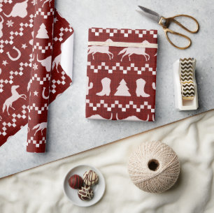 Weihnachten im westlichen Stil Geschenkpapier