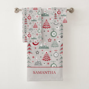 Weihnachten im Winter. Badhandtuch Set