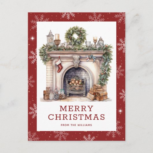 Weihnachten im Winter Garland Schneeflocke Rot (Vorderseite)