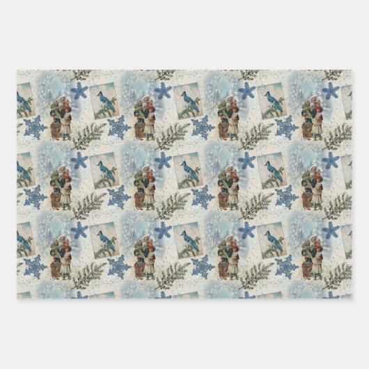 Weihnachten im Winter Geschenkpapier Set (Vorderseite)