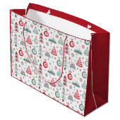 Weihnachten im Winter. Große Geschenktasche Geschenktüte (Rückseite Schrägansicht)