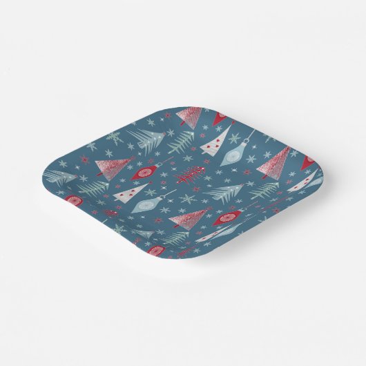 Weihnachten im Winter. Pappteller (Gewinkelt)