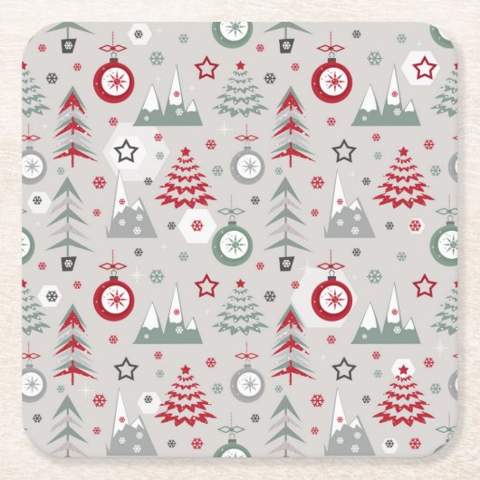 Weihnachten im Winter. Rechteckiger Pappuntersetzer (Vorderseite)