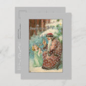 Weihnachten im Winterwald mit Engel Postkarte (Vorne/Hinten)