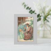 Weihnachten im Winterwald mit Engel Postkarte (Stehend Vorderseite)