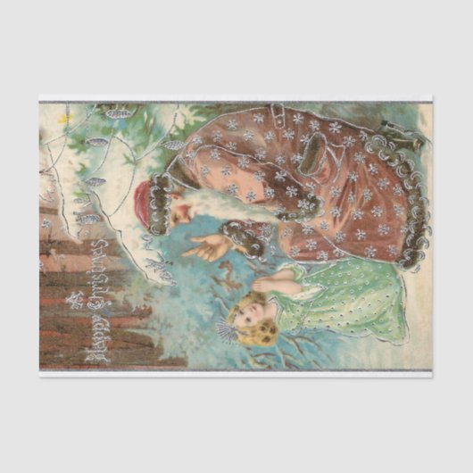 Weihnachten im Winterwald mit Engel Seidenpapier (Vorderseite)