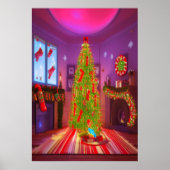 Weihnachten im Wohnzimmer | AI Art Poster (Vorne)