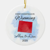 Weihnachten im Wyoming Staat Ornament (Vorne)