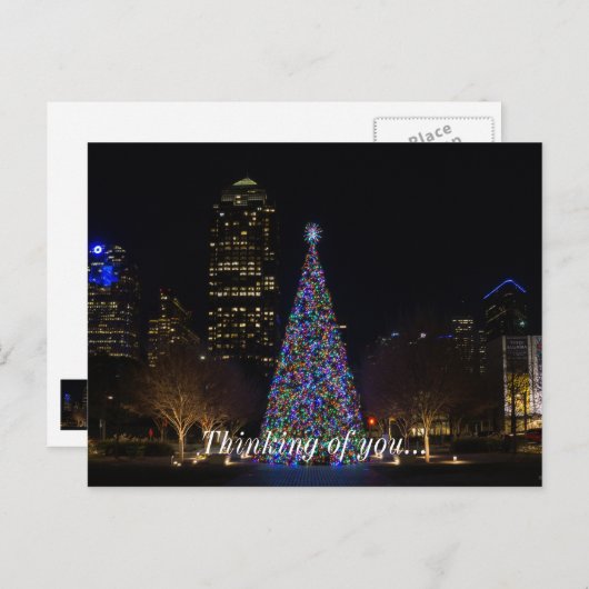 Weihnachten im Zentrum von Dallas Postkarte (Vorne/Hinten)