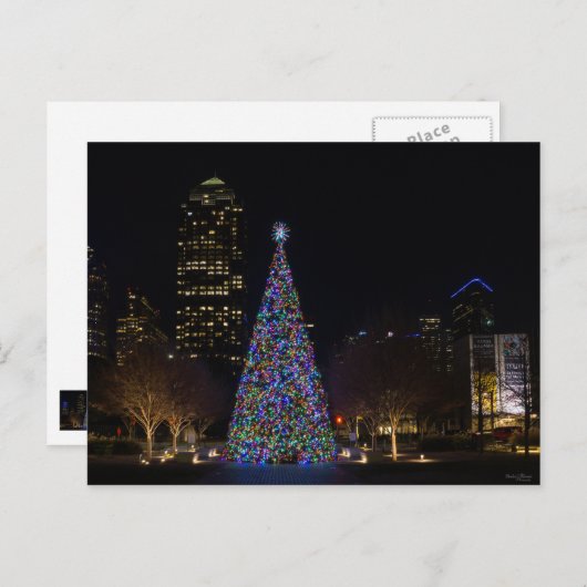 Weihnachten im Zentrum von Dallas Postkarte (Vorne/Hinten)