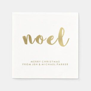 Weihnachten Imitats Gold Typografie Weihnachten Serviette