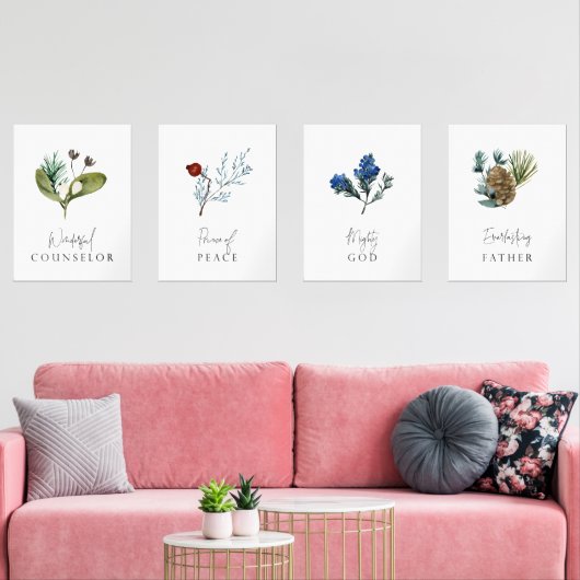 Weihnachten in Aquarellen Isiah 9:6 Bilderwand Sets (Wohnzimmer)