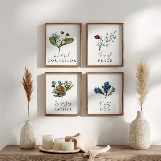 Weihnachten in Aquarellen Isiah 9:6 Bilderwand Sets