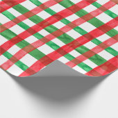 Weihnachten in Aquarellen kariert Geschenkpapier (Ecke)
