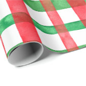 Weihnachten in Aquarellen kariert Geschenkpapier (Rolleneckpunkt)