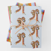 Weihnachten in Aquarellen Kariert und Streifen Bow Geschenkpapier Set (Beispiel)