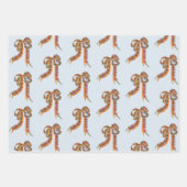 Weihnachten in Aquarellen Kariert und Streifen Bow Geschenkpapier Set (Vorderseite)