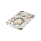 Weihnachten in Aquarellen Mit Monogramm Badematte (Schrägansicht)