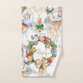 Weihnachten in Aquarellen Mit Monogramm Badhandtuch Set (Handtuch)