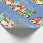 Weihnachten in Aquarellen Niedlich Gnomes Elves Geschenkpapier (Ecke)