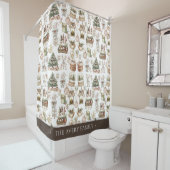 Weihnachten in Aquarellen Personalisiert Moderne Duschvorhang (Beispiel)