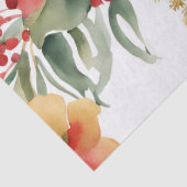 Weihnachten in Aquarellen Rotes Gold Seidenpapier (Detail)