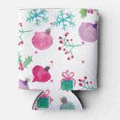 Weihnachten in Aquarellfarbe Handgemalte Muster Dosenkühler (Vorderseite)