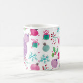 Weihnachten in Aquarellfarbe Handgemalte Muster Kaffeetasse (Mittel)
