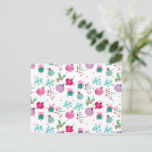 Weihnachten in Aquarellfarbe Handgemalte Muster Postkarte (Stehend Vorderseite)