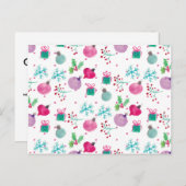 Weihnachten in Aquarellfarbe Handgemalte Muster Postkarte (Vorne/Hinten)